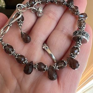 Smoky Quartz and sterling bracelet